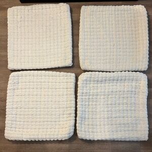 Pottery Barn Chenille Basketweave Accent Pillow Cover 20 x 20 Set of 4